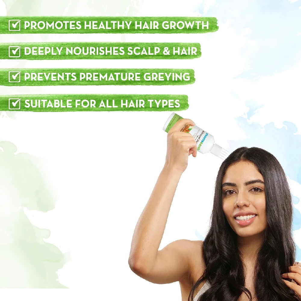 Almond Hair Oil with Cold Pressed Almond Oil & Vitamin E for Healthy Hair Growth, 150 ml-3.webp